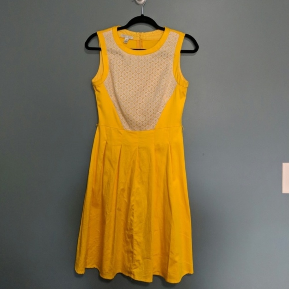 Yellow and White Dress